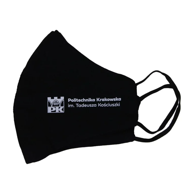 Protective mask S/M black with Cracow University of Technology logo