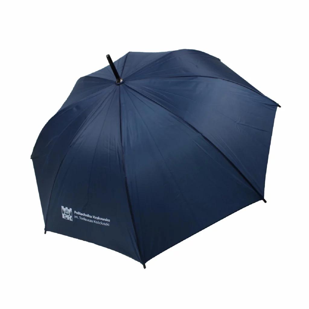Parasol męski - Sklep Politechniki Krakowskiej Parasol męski z logo Politechniki Krakowskiej - otwarty, widok z przodu