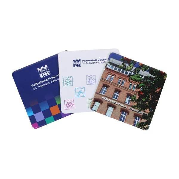 Cork coasters with the motif of the Cracow University of Technology - all types