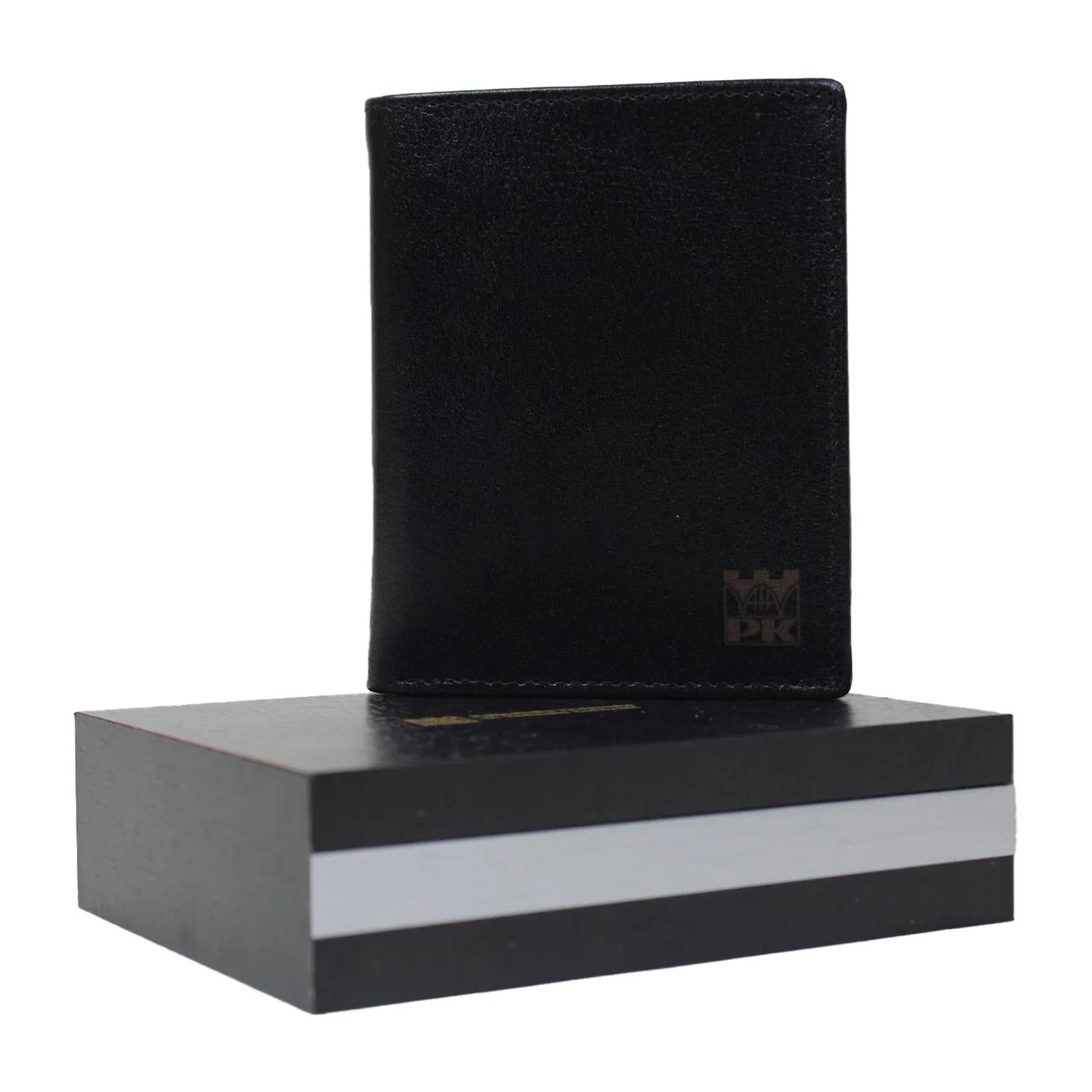 Leather wallet - Cracow University of Technology Store Leather wallet with Cracow University of Technology logo - standing on a box, side view