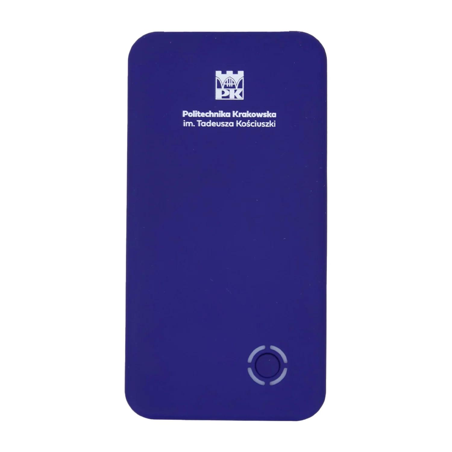 4000 mAh powerbank - Cracow University of Technology Store 4000 mAh powerbank with Cracow University of Technology logo - front view