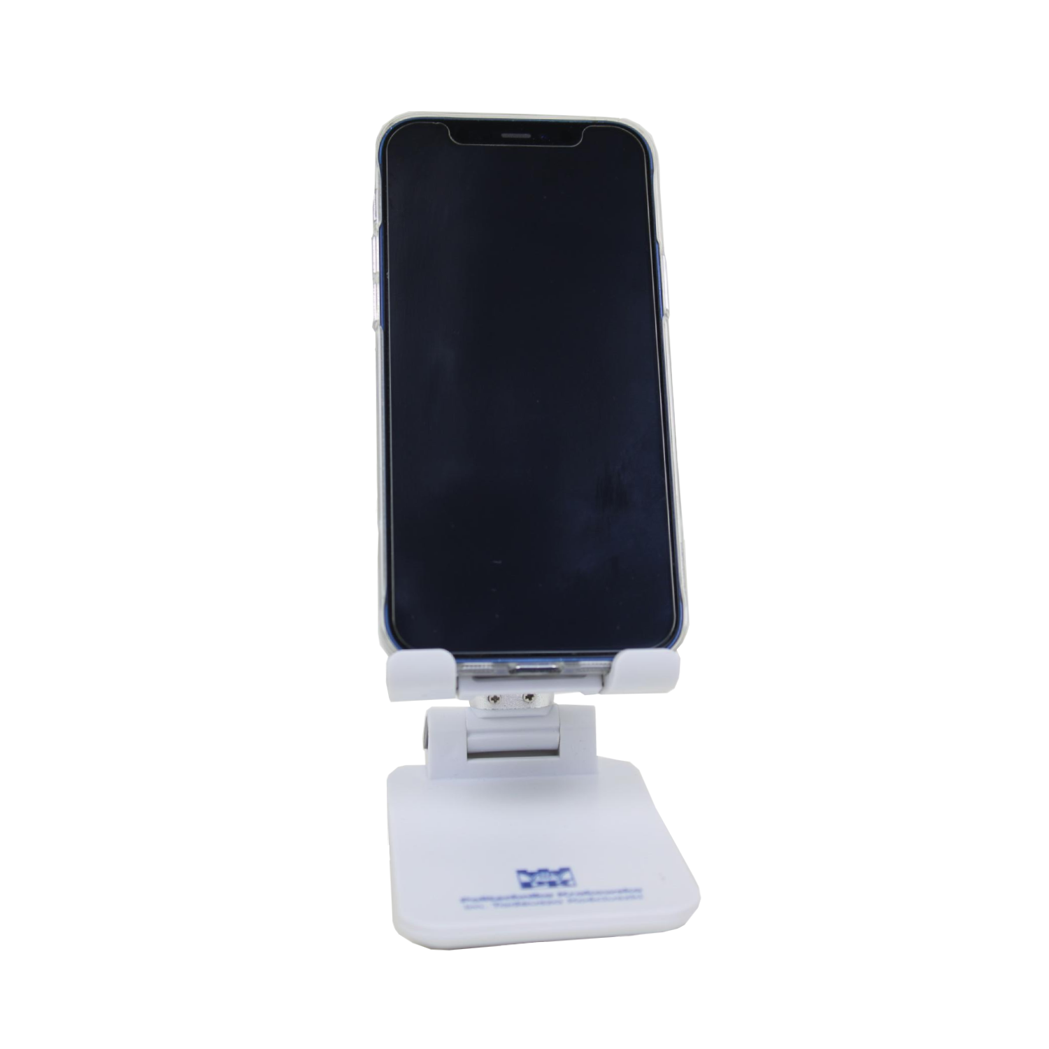 Stojak na telefon - Sklep Politechniki Krakowskiej Stojak na telefon z logo Politechniki Krakowskiej z telefonem - prezentacja produktu