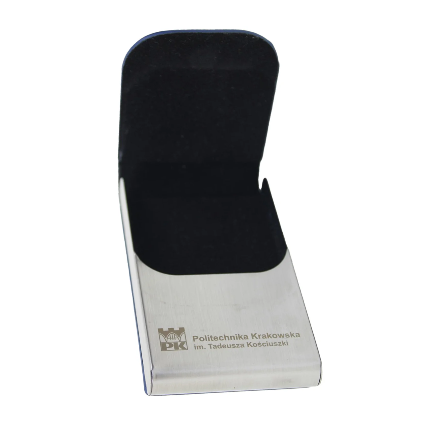 Business card holder - Cracow University of Technology Store Business card holder S with Cracow University of Technology logo - open
