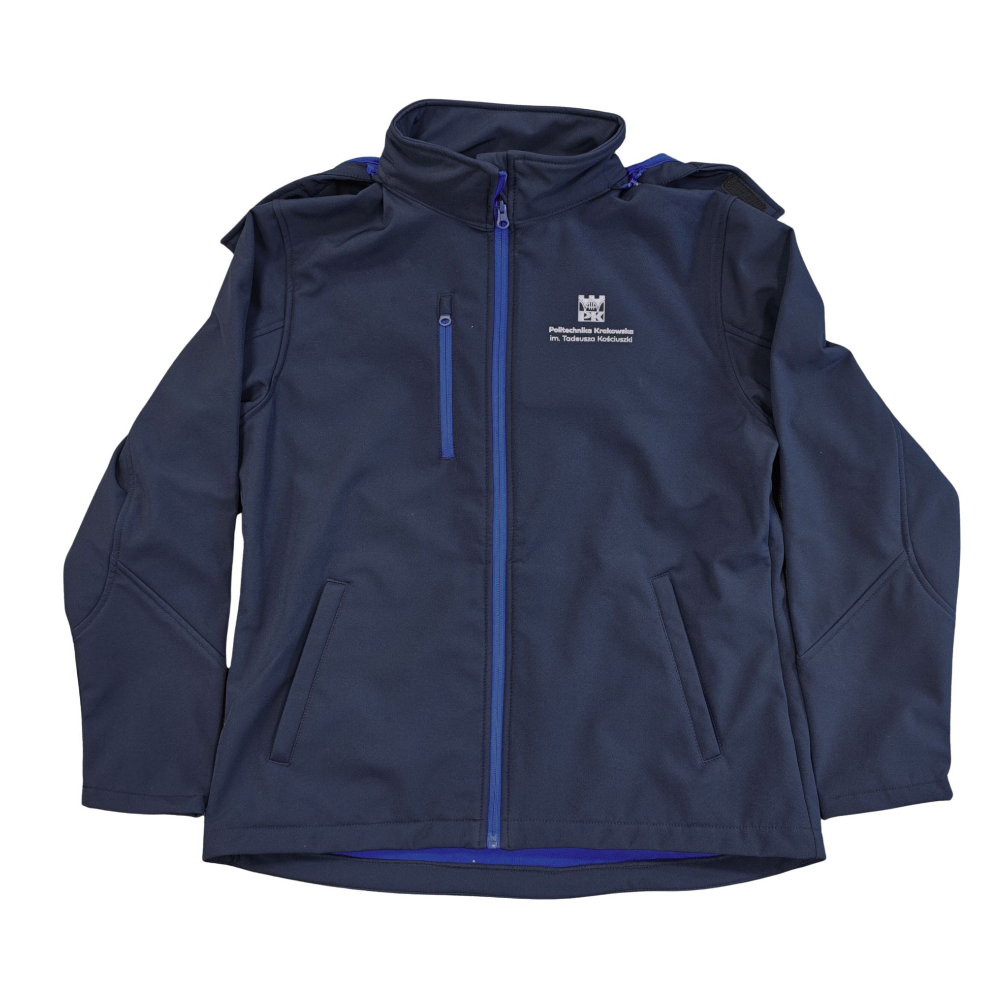 Granatowa kurtka softshell - Sklep Politechniki Krakowskiej Granatowa kurtka softshell z logo PK
